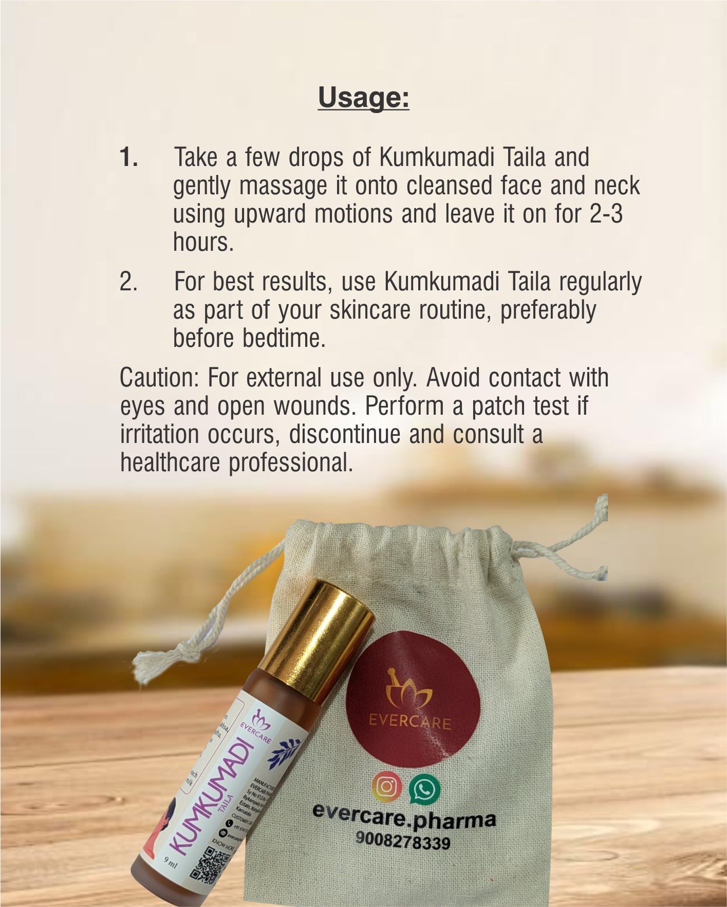 Kumkumadi Taila – Ayurvedic Face Oil for Glowing Skin, Pigmentation & Dark Circles