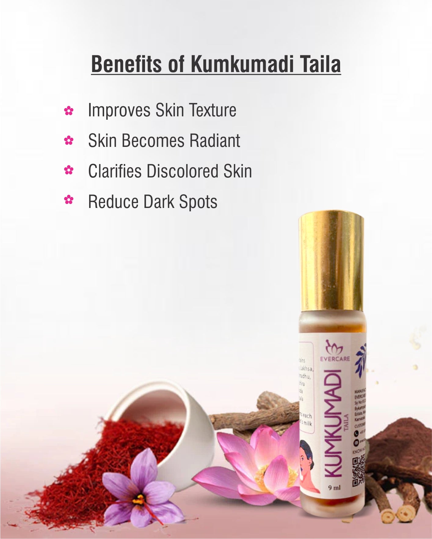 Kumkumadi Taila results – before and after skin brightening effect